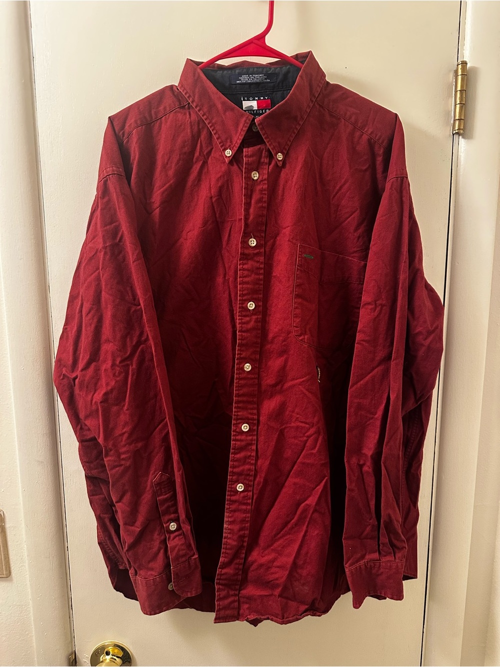 Vintage Tommy Hilfiger Men's Long-Sleeve Button-Down Shirt